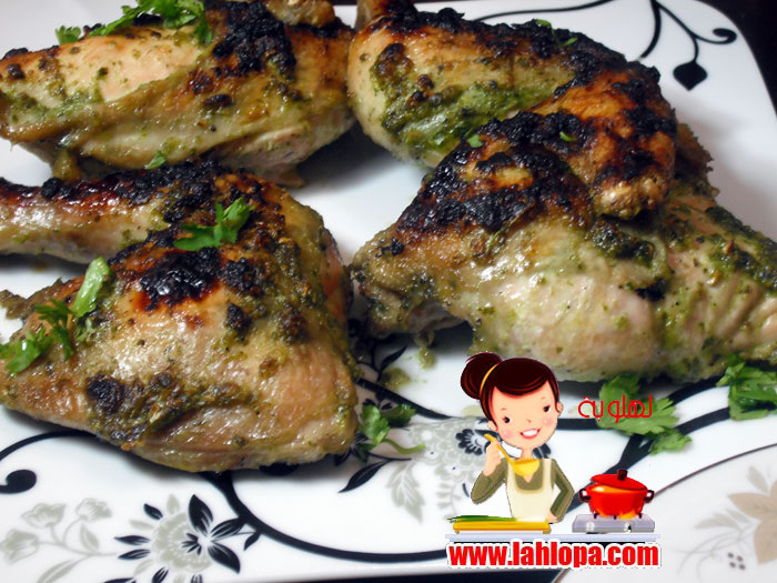 دجاج بالكزبرة والثوم