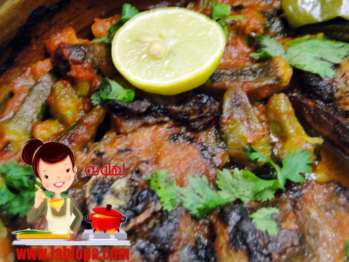 طاجن باميه باللحمة الضانى